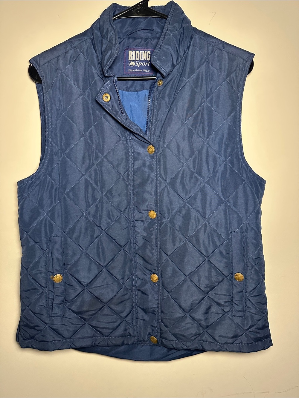 Riding Sport Equestrian Wear Quilted Navy Vest